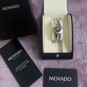 Movado Amorosa 18 Diamonds Black Dial Watch